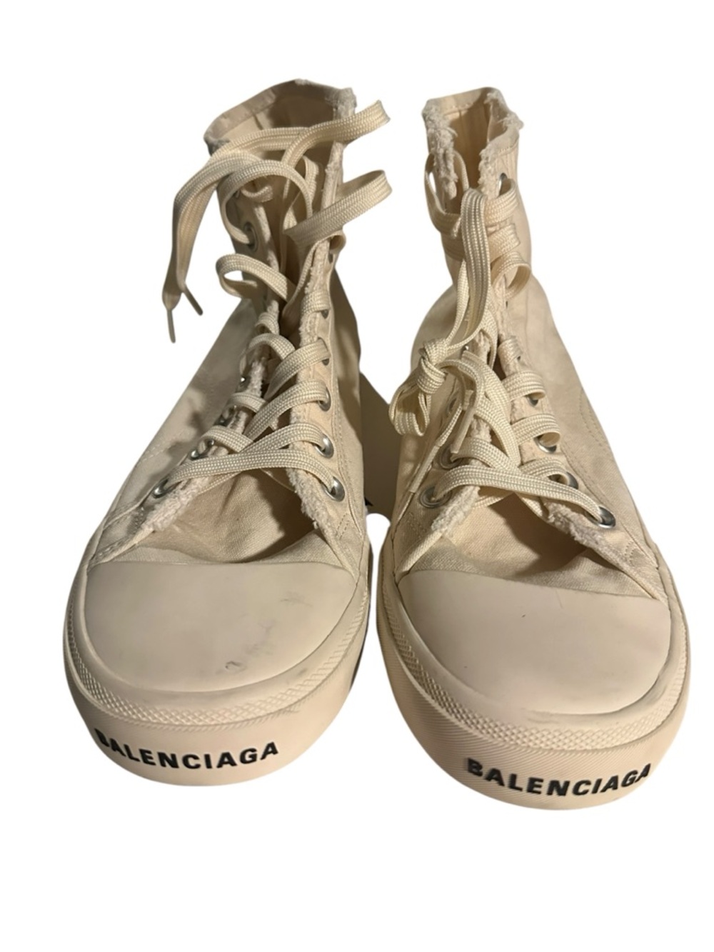 Balenciaga Cream High-Top Canvas Sneakers size 9/42 (unisex) - Picture 4 of 8